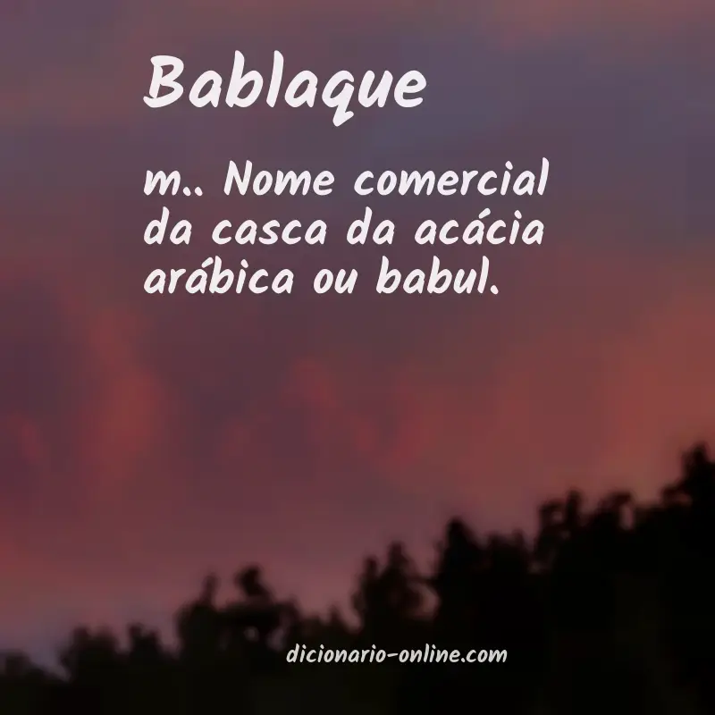 Significado de bablaque