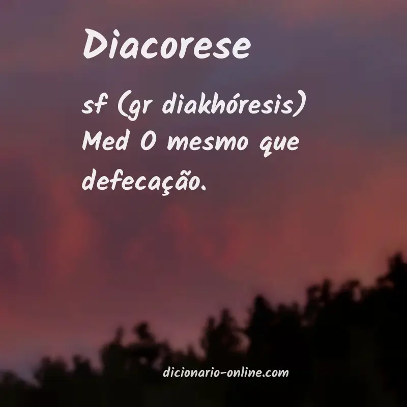 Significado de diacorese
