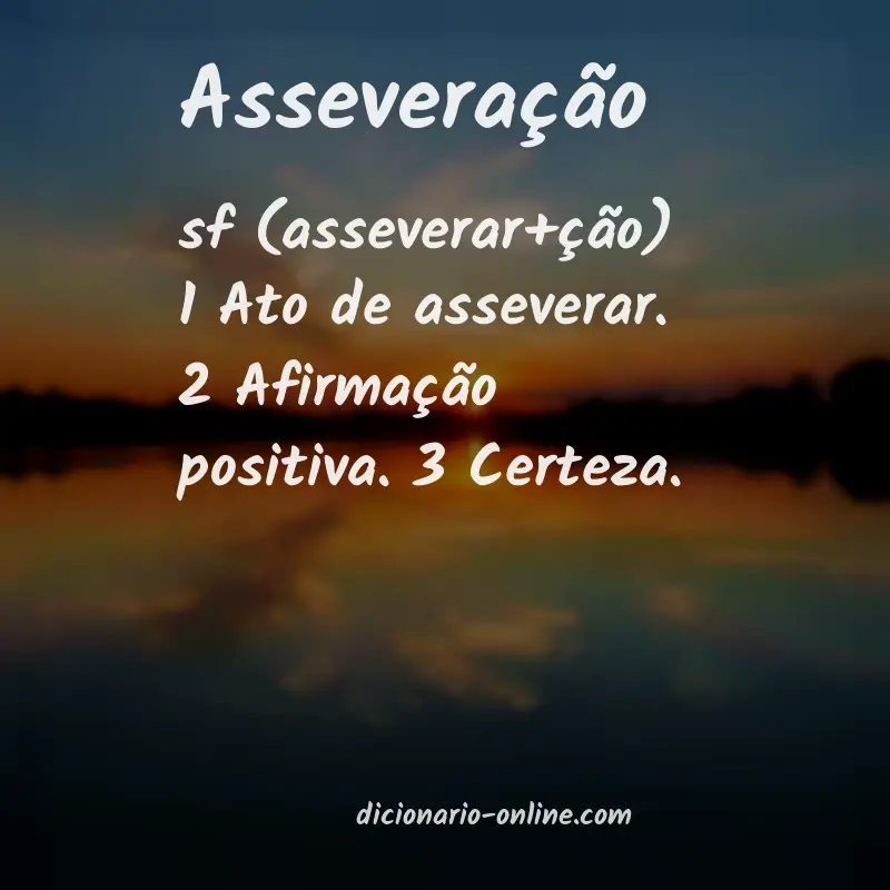 Significado de asseveração