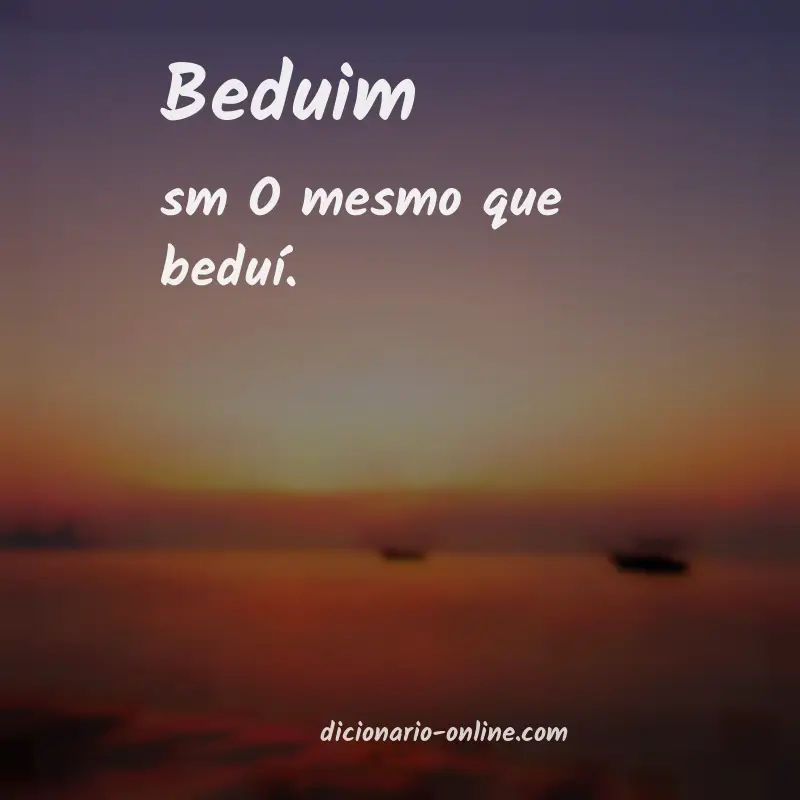 Significado de beduim