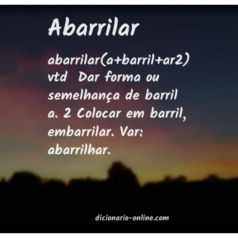 Significado de abarrilar