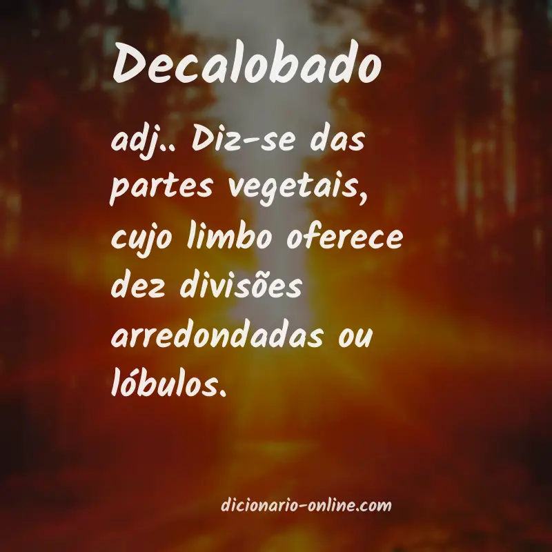 Significado de decalobado