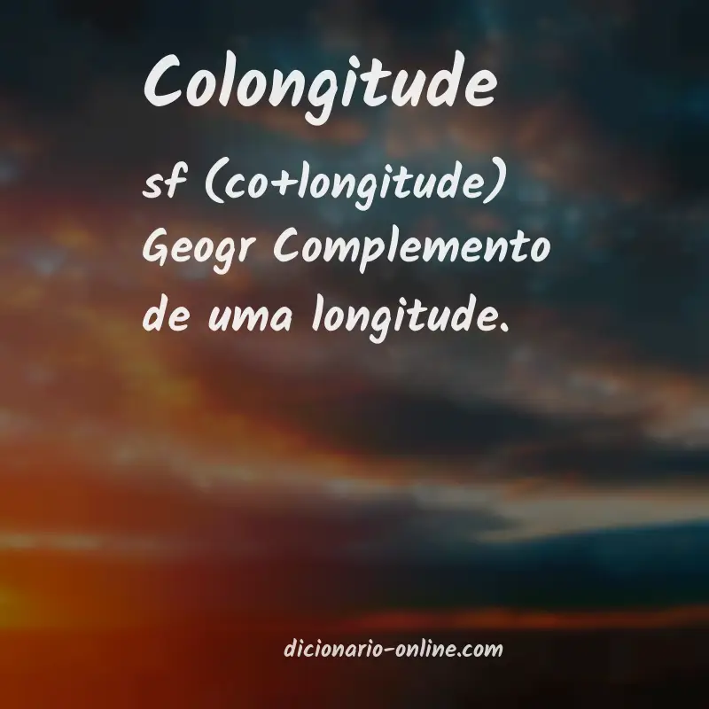 Significado de colongitude
