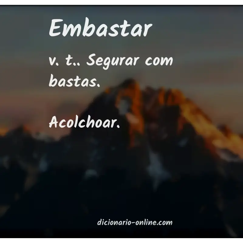 Significado de embastar