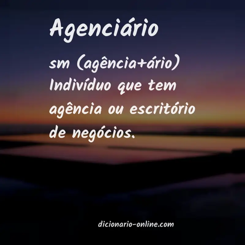Significado de agenciário