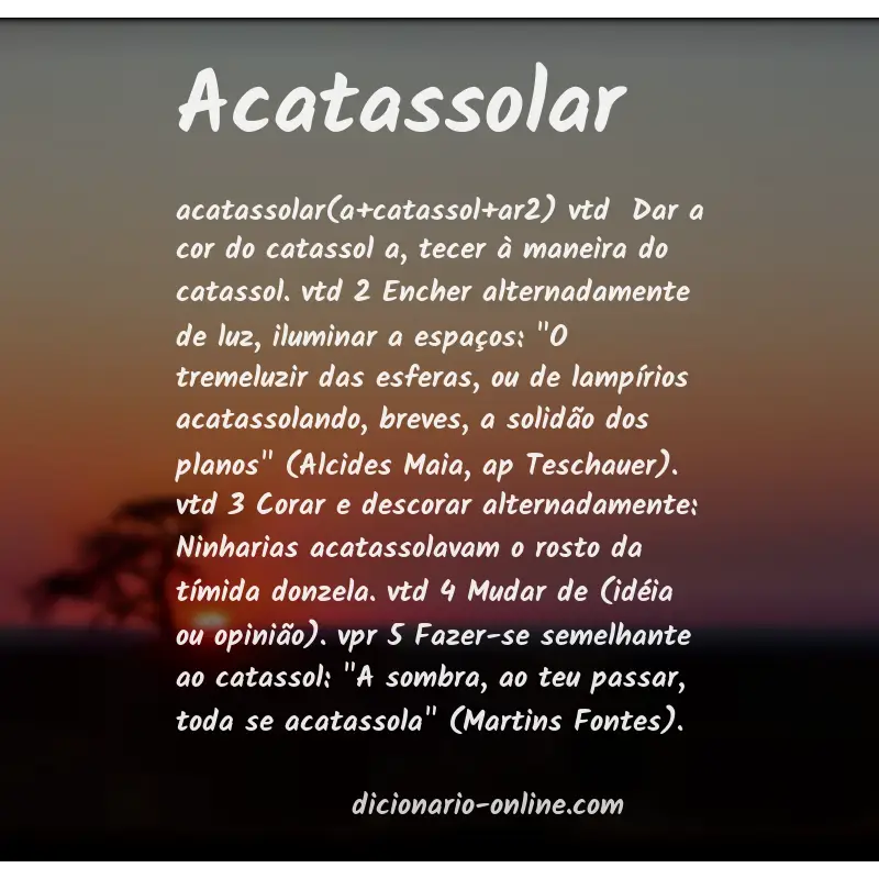 Significado de acatassolar