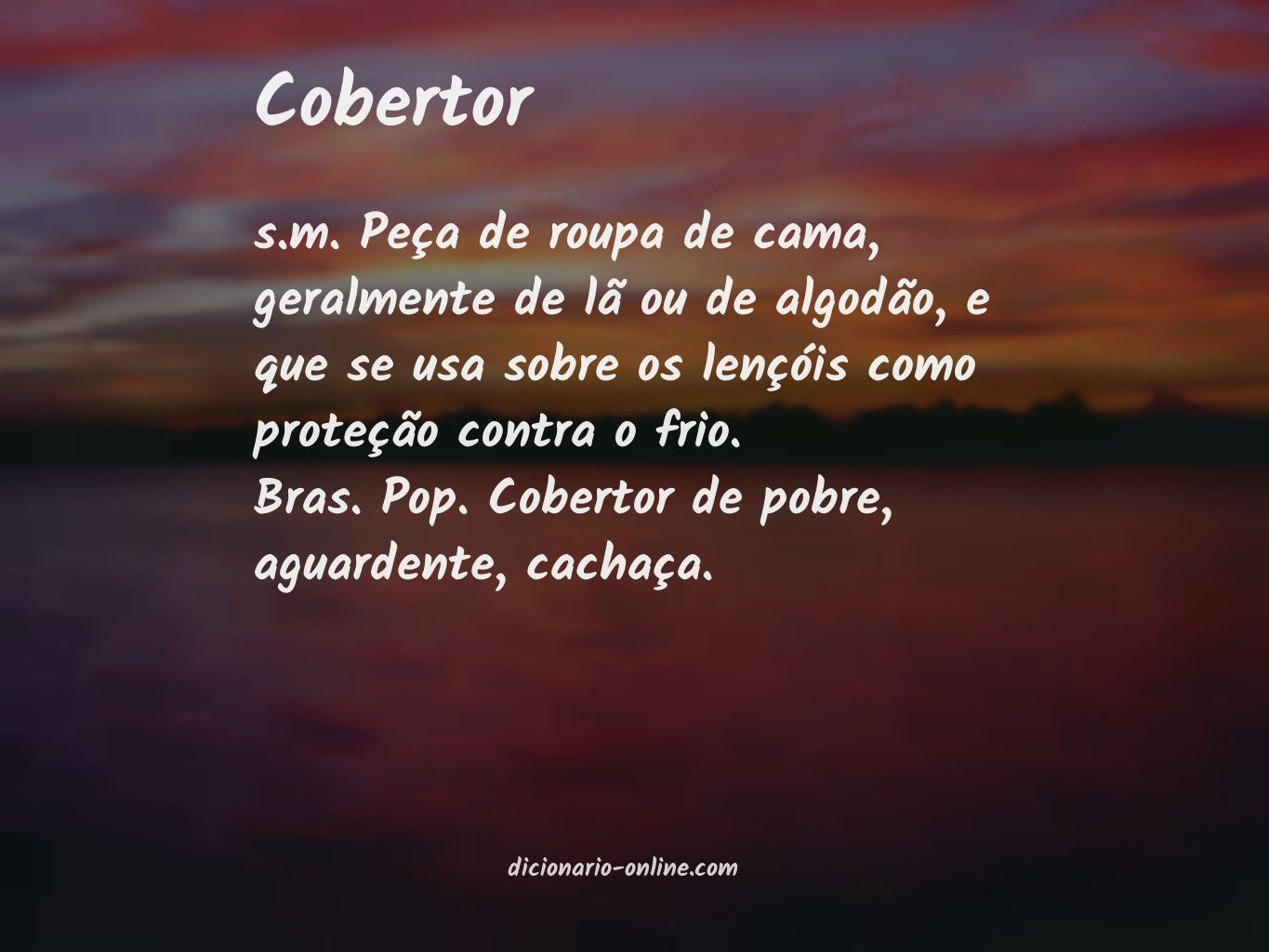 Significado de cobertor