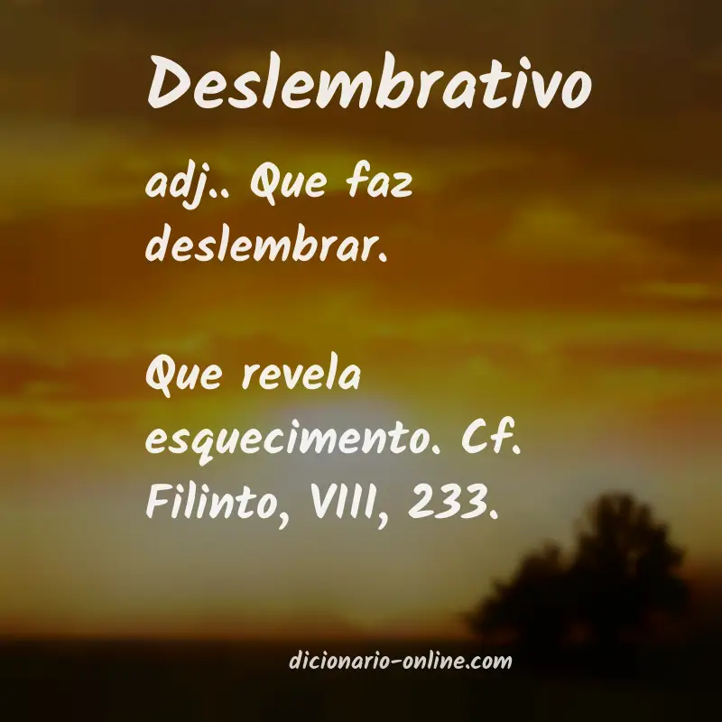 Significado de deslembrativo