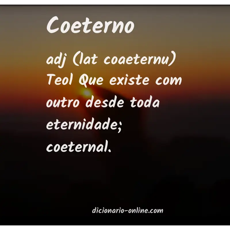 Significado de coeterno