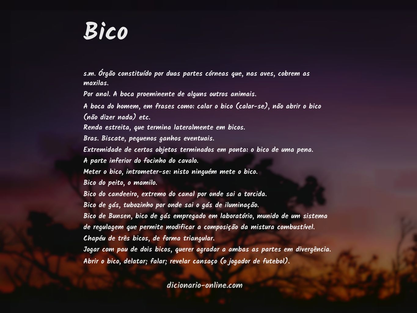 Significado de bico