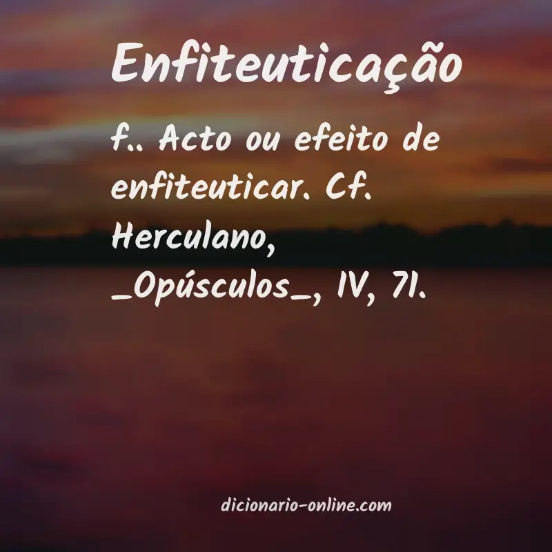Significado de enfiteuticação