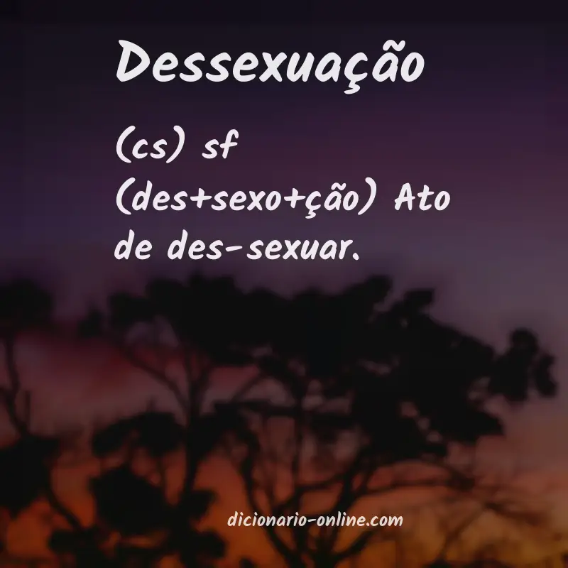 Significado de dessexuação
