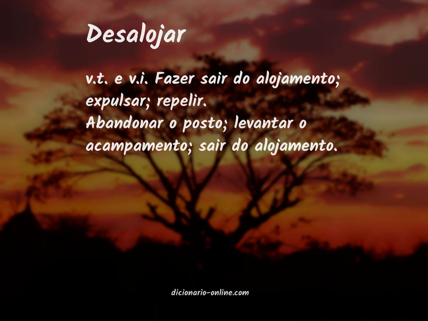 Significado de desalojar