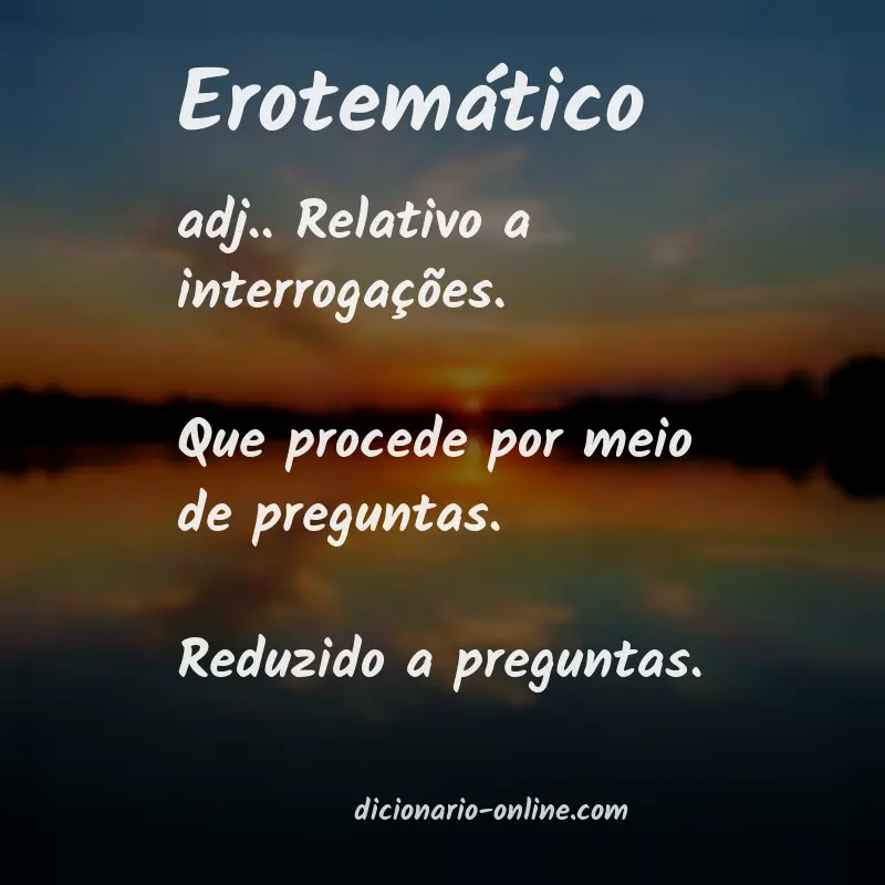 Significado de erotemático