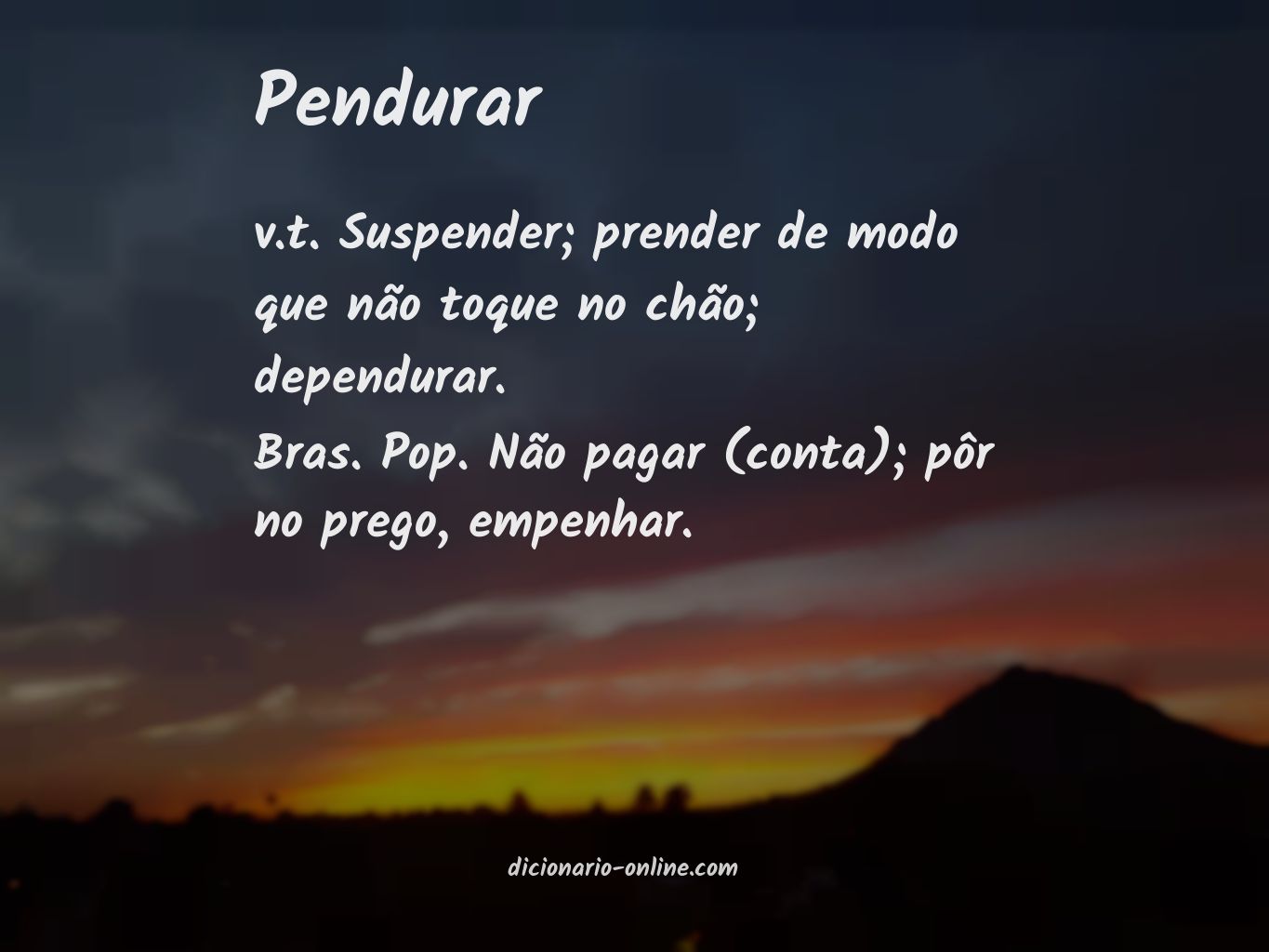 Significado de pendurar