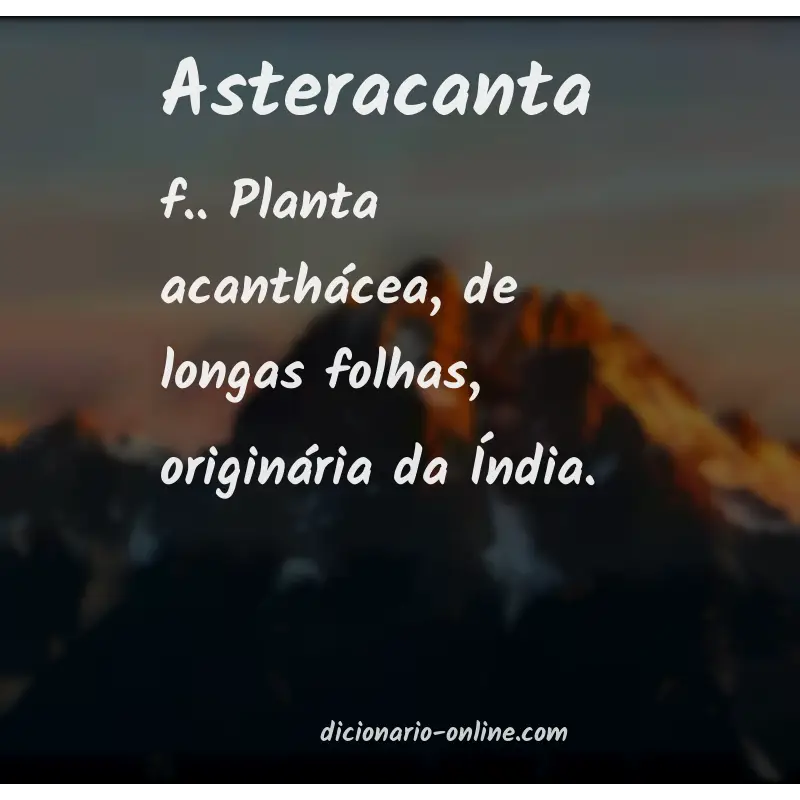 Significado de asteracanta