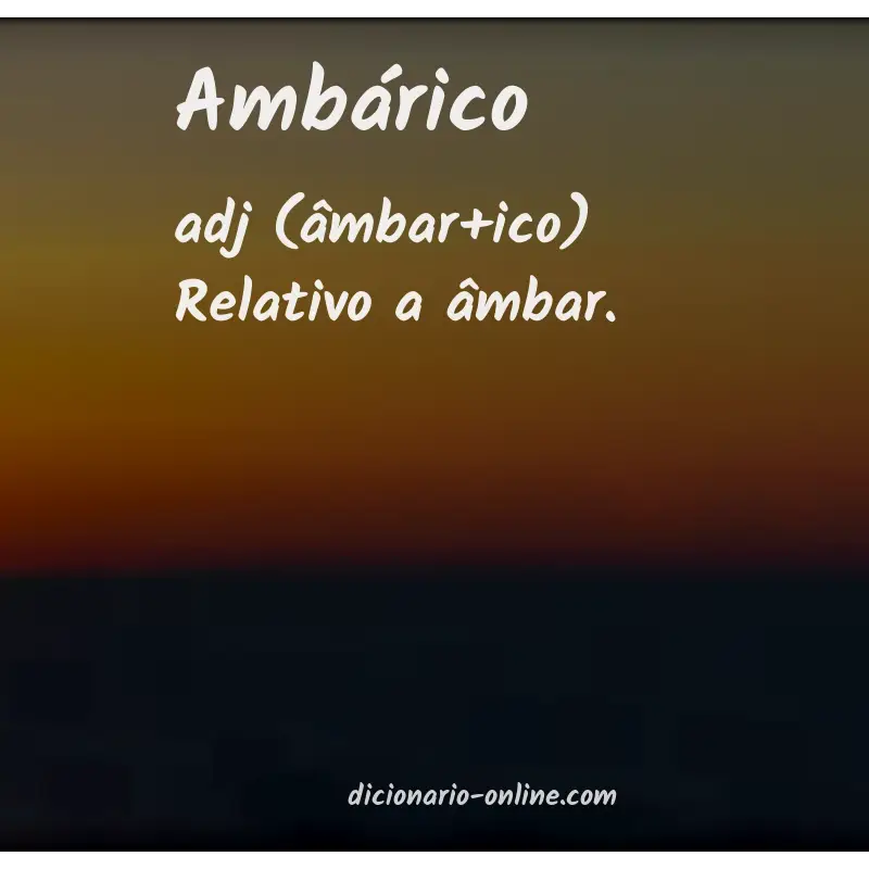 Significado de ambárico