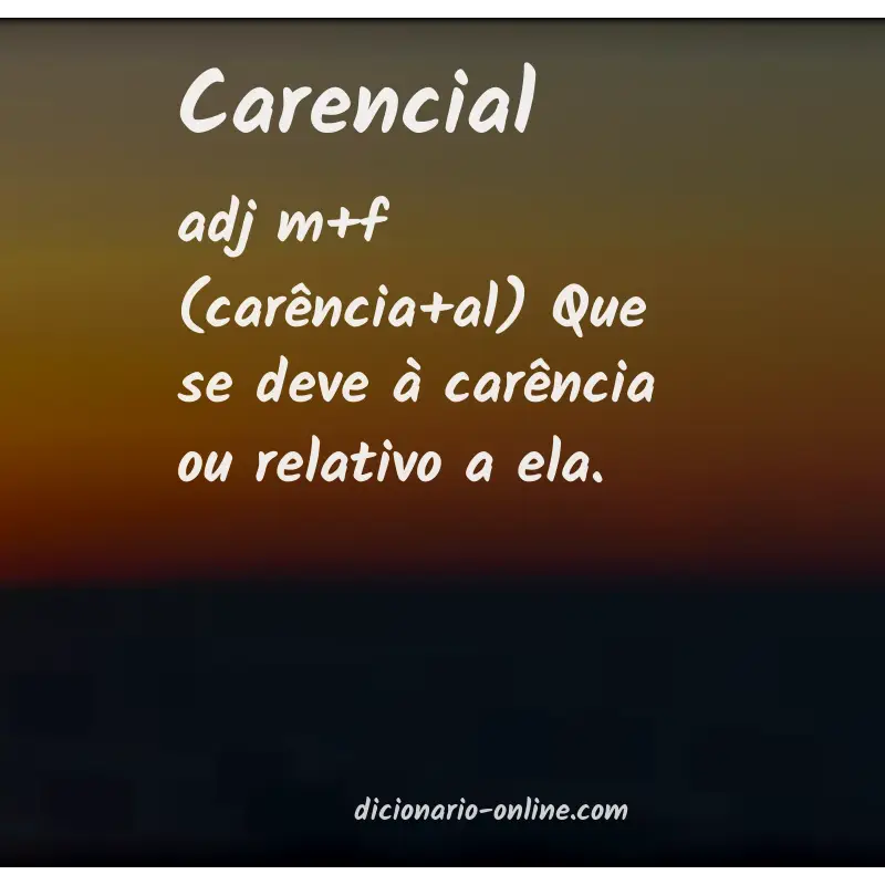 Significado de carencial