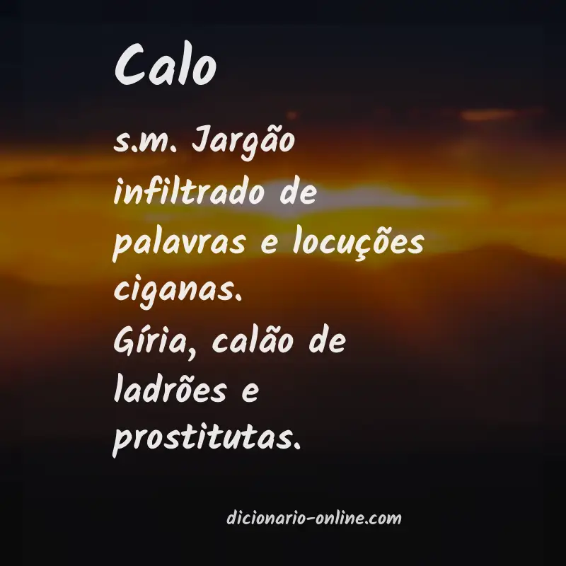 Significado de calo