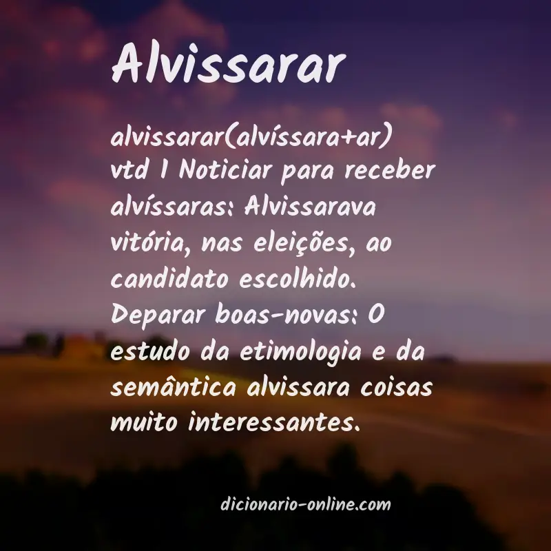 Significado de alvissarar