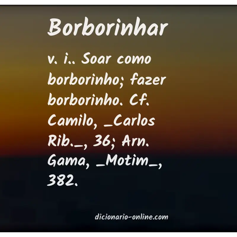 Significado de borborinhar