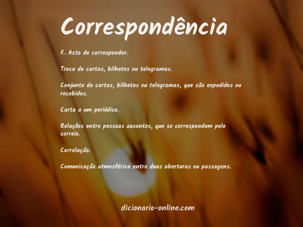 Significado de correspondência