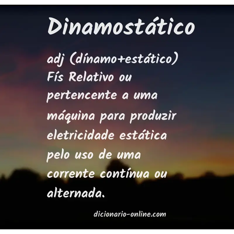 Significado de dinamostático